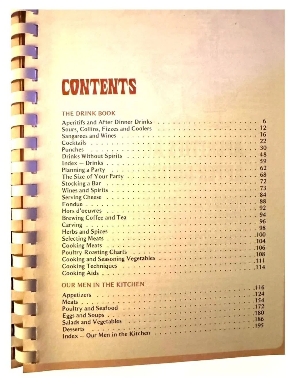 1973 Recipes On Parade Party Cookbook Military Officers Wives Spiral Bound